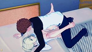 Saber and Rin Tohsaka engage in intense sex with Shirou Emiya in this Fate Stay Night hentai scene