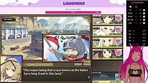 Vtuber 루드네코 이브니클 파트9에서 신음하며 야한 크림파이