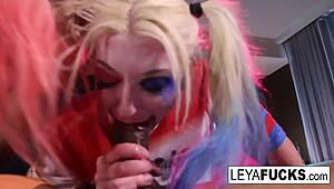 blonde babe leya from suicide club dances nude then takes monster cock cumshot in ass