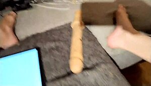 Gay men show off their skills as they cum in this homemade video