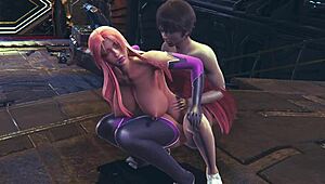 Makai kishi from taimanin asagi 3 fuck her tight little 18+ pussy in spooning pose hard to make her orgasm on a floor - 3d sfm animation