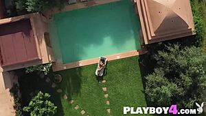 Angel Constance exposes her perfect petite tits outdoors