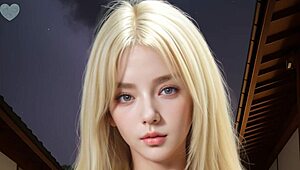 18yo petite blonde rides you pov in uncensored hentai game