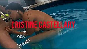 Latina amateur with big tits and tattoo fucking in the pool 😎💦