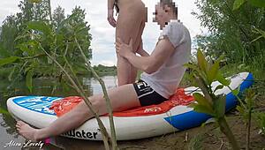 he fucked me doggystyle during an outdoor river trip - amateur couple sex