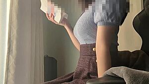 Reading my favorite book, but got so aroused touching sensitive spots, feeling incredible as a curvy Asian.