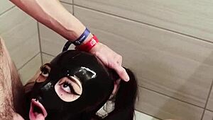 turquoise shower scene with big clit and deepthroat