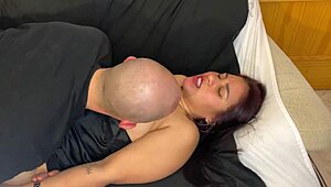 my step-sister's horny friend begs me to suck her natural tits in private