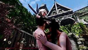 I watch Chaconne deepthroat Aya's futa cock in public