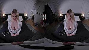 Big Boss In Dark Room Vr Has Blonde Hair And Big Ass