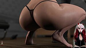 I love this latex BDSM with big boob, but it's so rough!