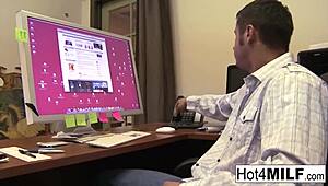 Hot MILF with Big Tits Contrasts with Young Man's Intense Fucking