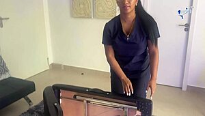 i give a happy ending massage with big tits blowjob and risky cum on her ass