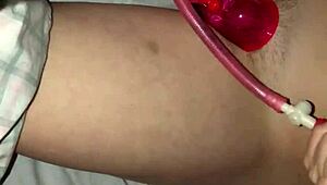 Wife Intensely Pumps Swollen Pussy With Toys