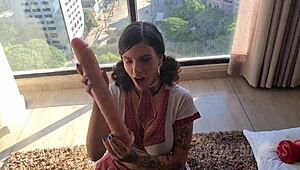 Babe Girl Trains Deep for Anal Play at Home