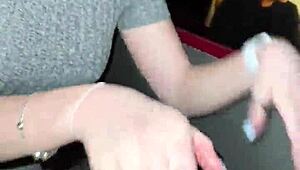 Public cinema sex with Darcy Dark and her oral skills