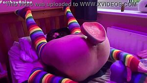 Femboy raine takes huge dildos