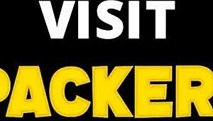 flexible brunette babe twists her throat around a traveler’s thick cock in wild interview