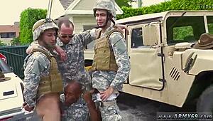 Army Men Engage In Intense Gay Fucking In The Shower, With Explosions And Failures Adding To The Raw Action