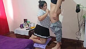 I sneak into my stepmom's room, make her suck me off till I finish