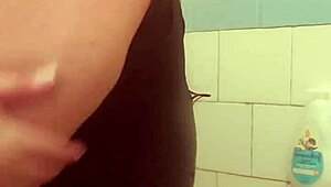 Wow, Strange Wet Arm Fetish in Bath with Small Tits!