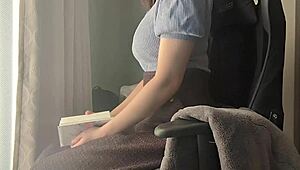 Reading my favorite book, but got so aroused touching sensitive spots, feeling incredible as a curvy Asian.