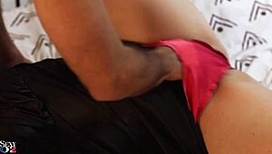 French Amateur In Satin Dress Gets Doggy Rimming And Deepthroat