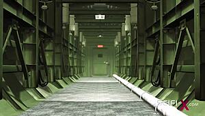 In this sci-fi 3D porn, a young blonde is cuffed in the bunker for extreme BDSM with big cocks and anal