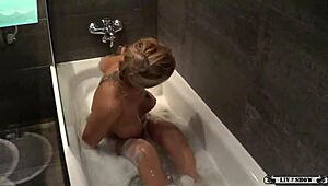 sabrina moon enjoys a relaxing hot shower session