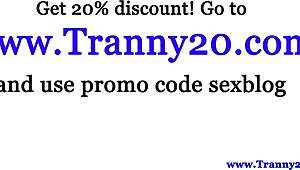 Oh wow, that fetish tgirl is swallowing sperm so deep with her big tits and crossdressing style!