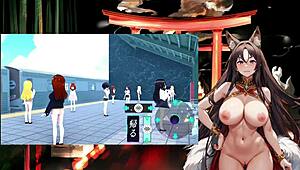 Night fox kodama explodes in pako pako train real play with car touching in 3d hentai sex