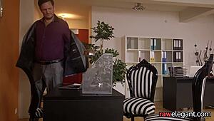 busty spex lesbo savored by glamorous babe in oral delight