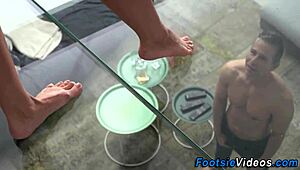 Euro Babe Gives Footjob And Rides With Kissing And Cumshot