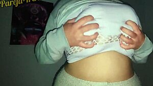 Neighbor teases, Look at me playing with these huge tits!