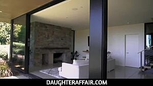 Stepdaddy's hard cock and Angeline Red’s deep throat skills