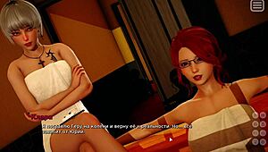 Horny bra wearing beauty in 3D cartoon porn game