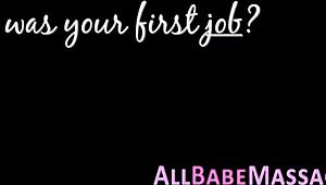 Sweet masseuse eats pussy in group