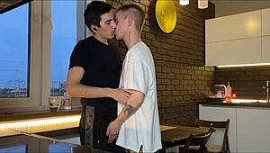 He Brought Sweet Guy For Juicy Blowjob And Orgasm