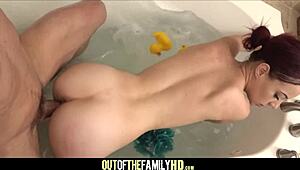 What Contrasts In Tiny Black Step Daughter Dani Love's Interracial Fuck With White Tommy Gunn?