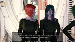 In Tales from the Unending Void 165, the curvy mature hentai girl gives a sexy blowjob.