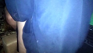 I pull her thong aside and fuck her on the kitchen couch