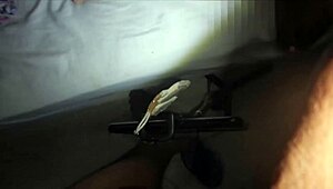 trying to fit huge dildo in sexy mexican's tight pussy part 2