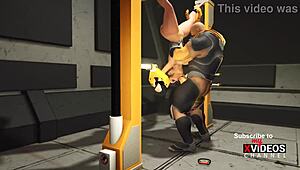 sexy ebony gets fucked by sci-fi soldier in cell