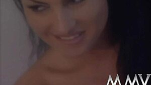 Chesty babe casually rides a large dick, getting a facial.