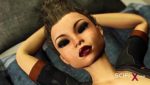 sexy ebony gets fucked by sci-fi soldier in cell