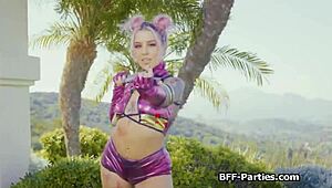 Kitana, Sonya, & Mileena SHARING DICK in Wild Cosplay Foursome Action!