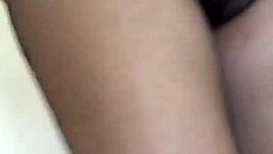 tranny in pantyhose shows amazing legs and hits intense orgasm