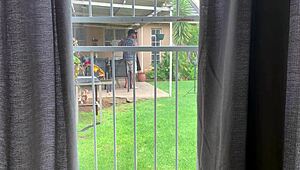 Caught Neighbours Fucking Outside In Backyard!