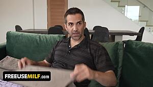 Stepmom Bent Over For Stepson And Stepdad's Threesome!