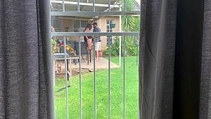 Caught Neighbours Fucking Outside In Backyard!